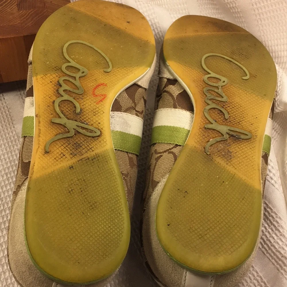 Coach iconic monogrammed canvas/leather sneakers